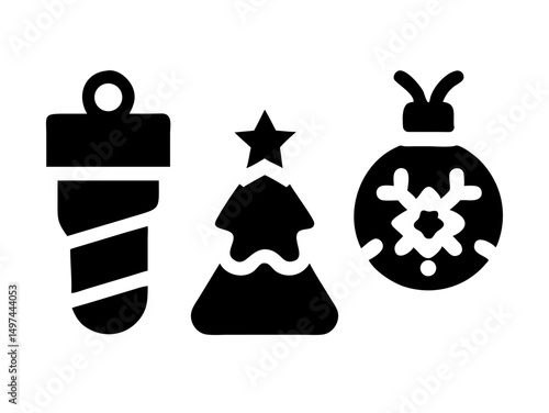 Marry christmas icons set