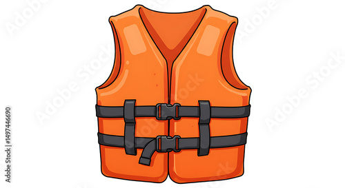 Orange Life Vest with Straps
