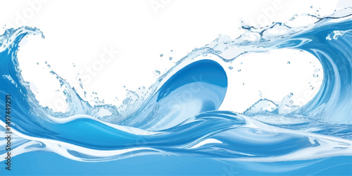 Abstract Blue and White water ocean Curve Background Template with a Modern Light Blue Gradient Design, Perfect for Posters, Brochures, Websites, and Flyers

