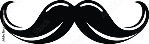 Classic handlebar mustache icon shows a vintage style with a transparent background