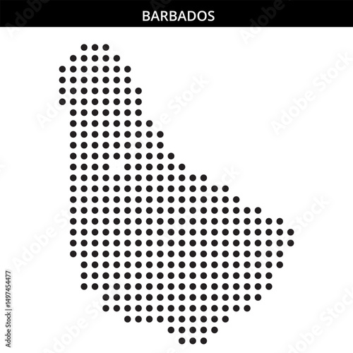 Outline of Barbados in dotted form