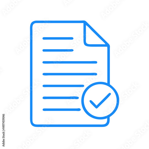 Document checklist icon vector illustration for task management and project approval process design concept on transparent background