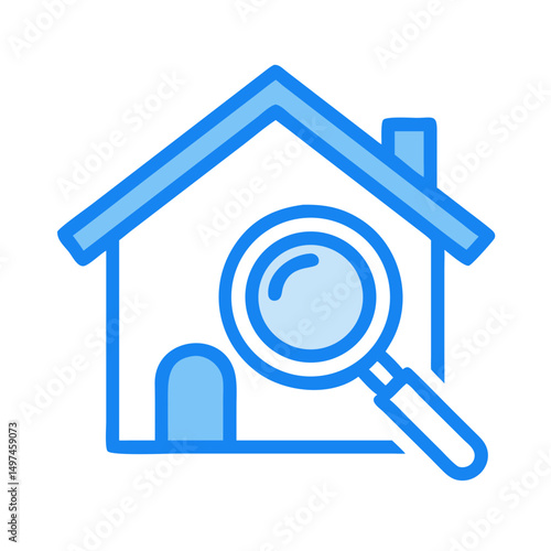 Find your dream home search real estate property with magnifying glass house icon vector illustration on transparent background