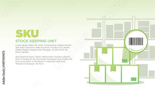 stock keeping unit (SKU) concept. clean coorporate screen size for print, presentation or web template vector illustration