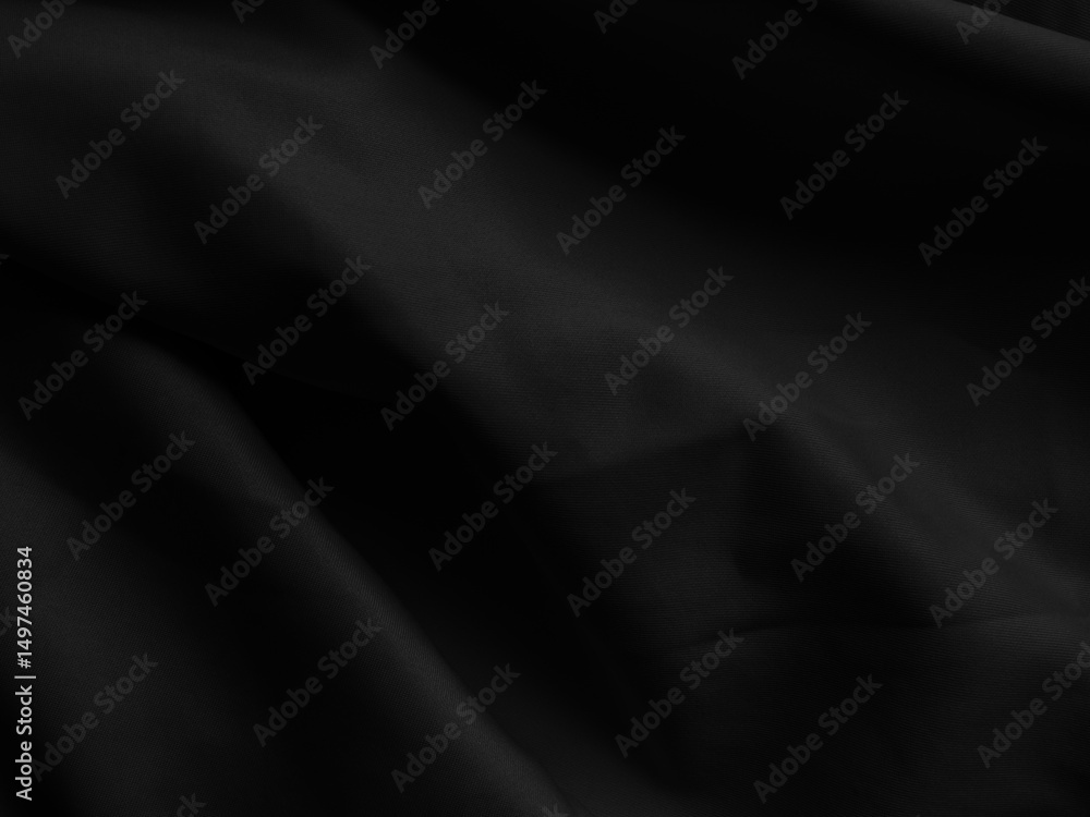 Black background texture fabric fiber crumpled grain dark cotton fine cloth pattern grunge textile canvas linen nylon grey abstract polyester material vintage, empty surface soft. Black background texture fabric fiber crumpled grain dark cotton fine cloth pattern grunge textile canvas linen nylon grey abstract polyester material vintage, empty surface soft.