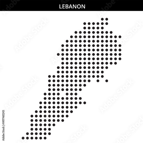 Outline of Lebanon's geography with dots