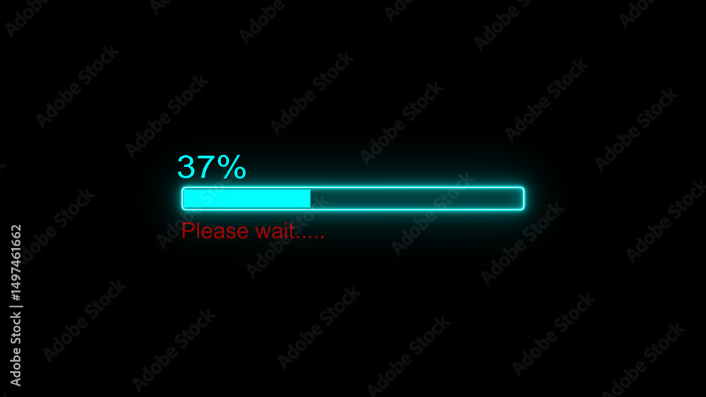 A dynamic loading illustration, and glowing neon please wait illustration. on a black background. and creating a stunning 4k illustration. A dynamic loading illustration, and glowing neon please wait illustration. on a black background. and creating a stunning 4k illustration.