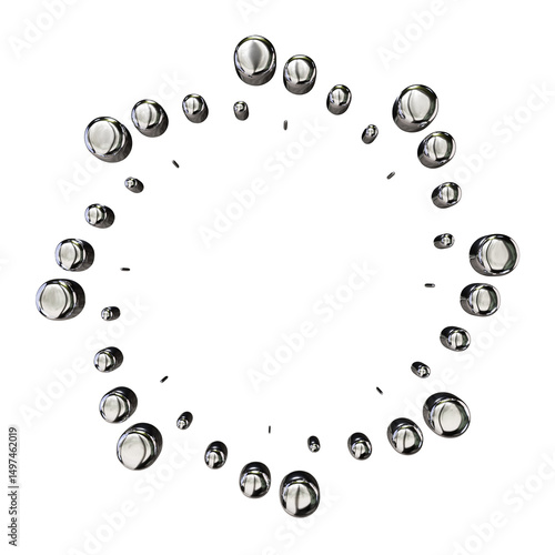 Chrome Circular Abstraction – 3D Render on Transparent Background