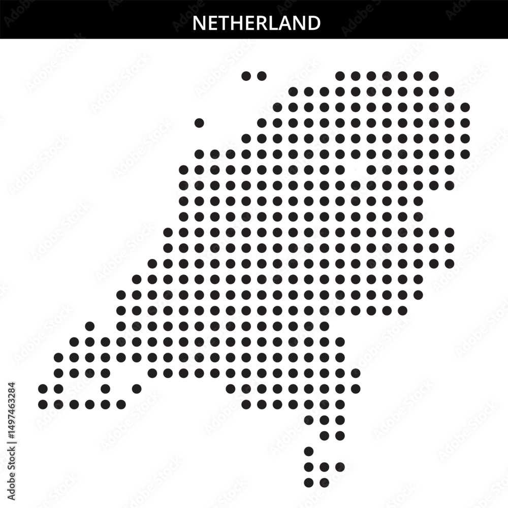 Dotted outline of Netherlands