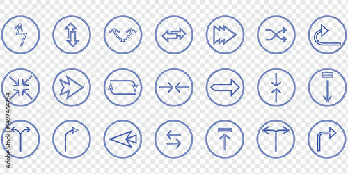 set of arrow icons  in various shapes and directions. eps 10.