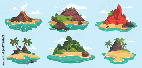 Six Unique Tropical Islands with Volcanic and Rocky Features