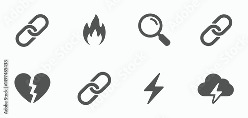 Collection of Simple Gray Icons for Website and App Design