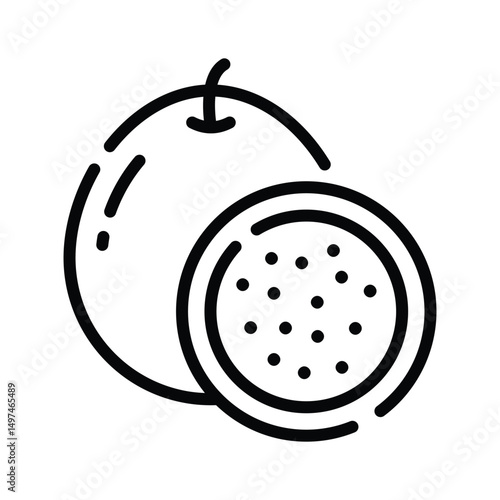 A trendy outline icon of passion fruit, easy to edit
