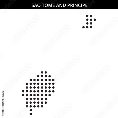 Sao Tome map outline with dots