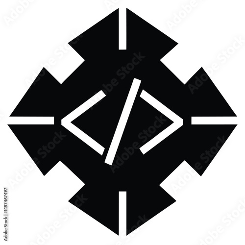 Software Developer element isolated coding symbols on white background