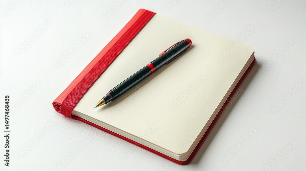 Notebook and pen set isolated on white background Notebook and pen set isolated on white background