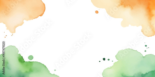 Abstract Colors: Evoking serenity and tranquility through soft hues of orange and green, painted with fluid strokes, this image captures a sense of calm and modern aesthetics.