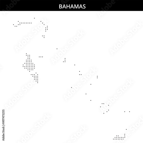 Bahamas island map with dots