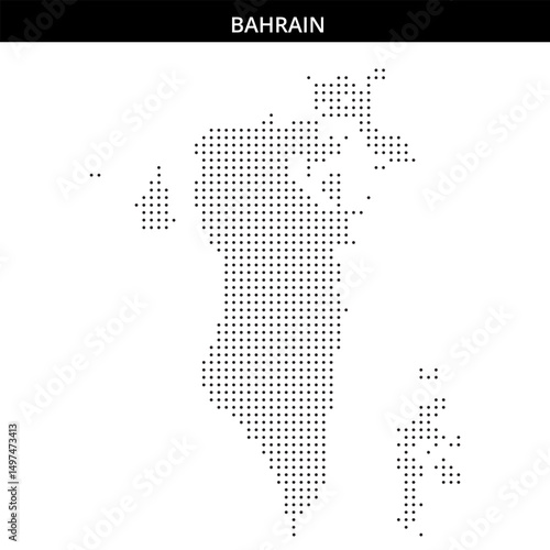 Dotted Bahrain outline design