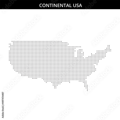 Dotted outline of the USA