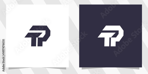 letter tp pt logo design vector