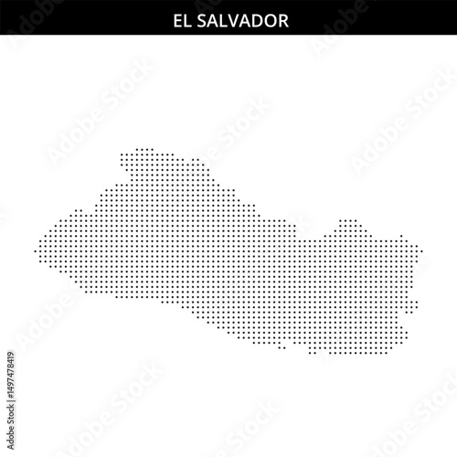 Outline of El Salvador in dotted style