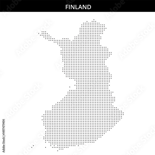 Dotted outline of Finland map