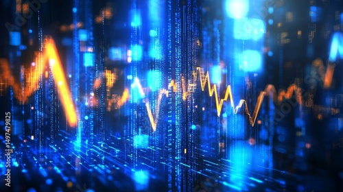 Wallpaper Mural An illustration depicting business success through upward trends in financial graphs.  Torontodigital.ca