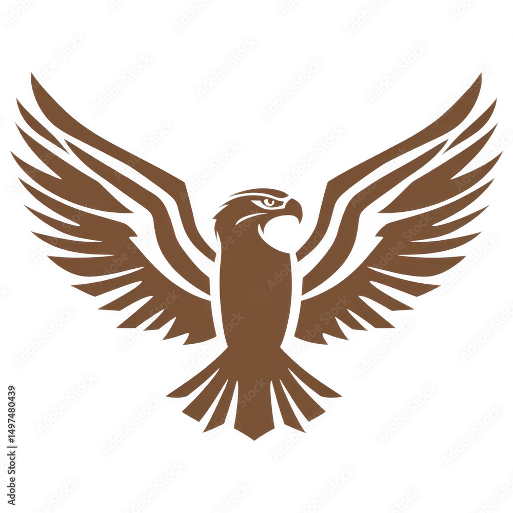 Obraz premium Soaring Eagle Emblem: A majestic eagle, its wings outstretched in a powerful display, serves as an emblem of strength, vision, and soaring ambition. Capturing the spirit of freedom and resilience.
