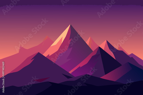 sunset in mountains