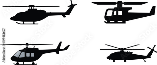 Helicopter Silhouette Vector Pack