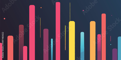 Colorful Bar Chart Data Visualization  Graphics Background