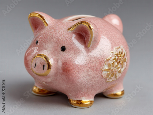 Classic piggy bank with a s...