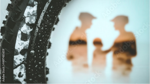 Double exposure of bicycle ...