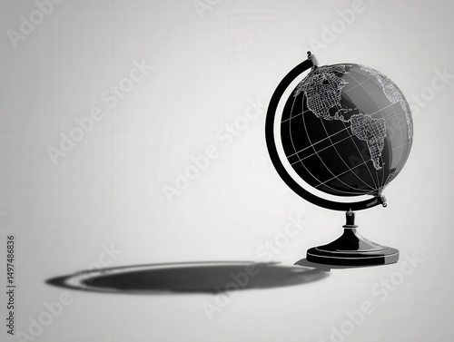 Globe shadow silhouette, bl...