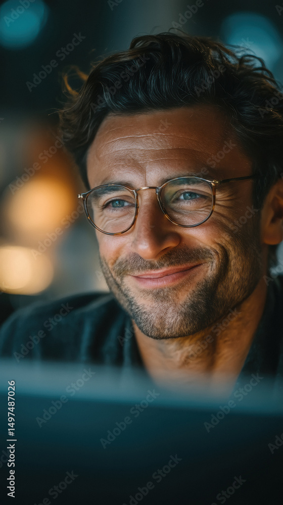 man using eye glasses while using laptop man using eye glasses while using laptop
