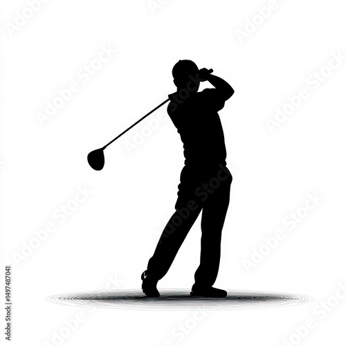golf silhouette , black and...