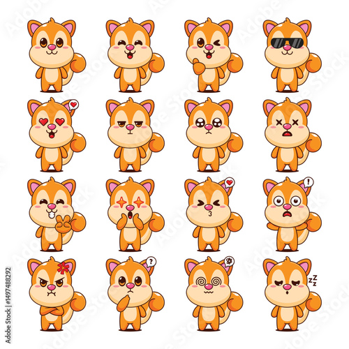 Cute Squirrel Cartoon Mascot Character Illustration