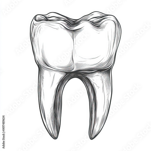 tooth silhouette , black an...
