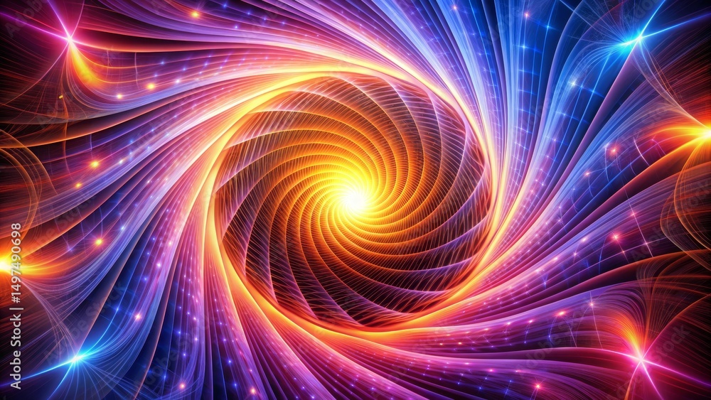 Fractal Spiral of Light, Abstract, Digital Art, Color, Design Fractal Spiral of Light, Abstract, Digital Art, Color, Design