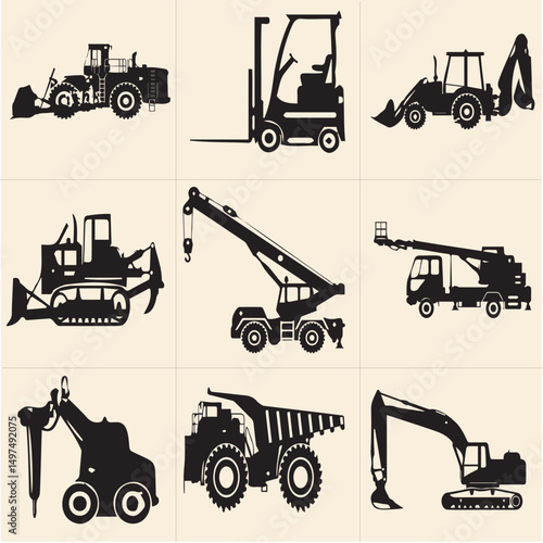 All kind of transportation vector Black and white set-9