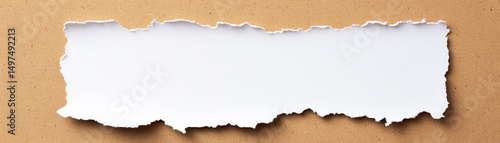 Wallpaper Mural Torn paper banner on brown background creates unique space for creative messages and designs Torontodigital.ca