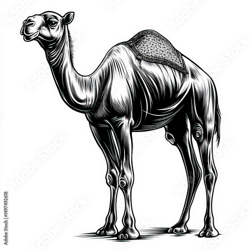 camel silhouette , black an...