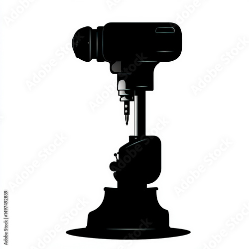 drill silhouette , black an...