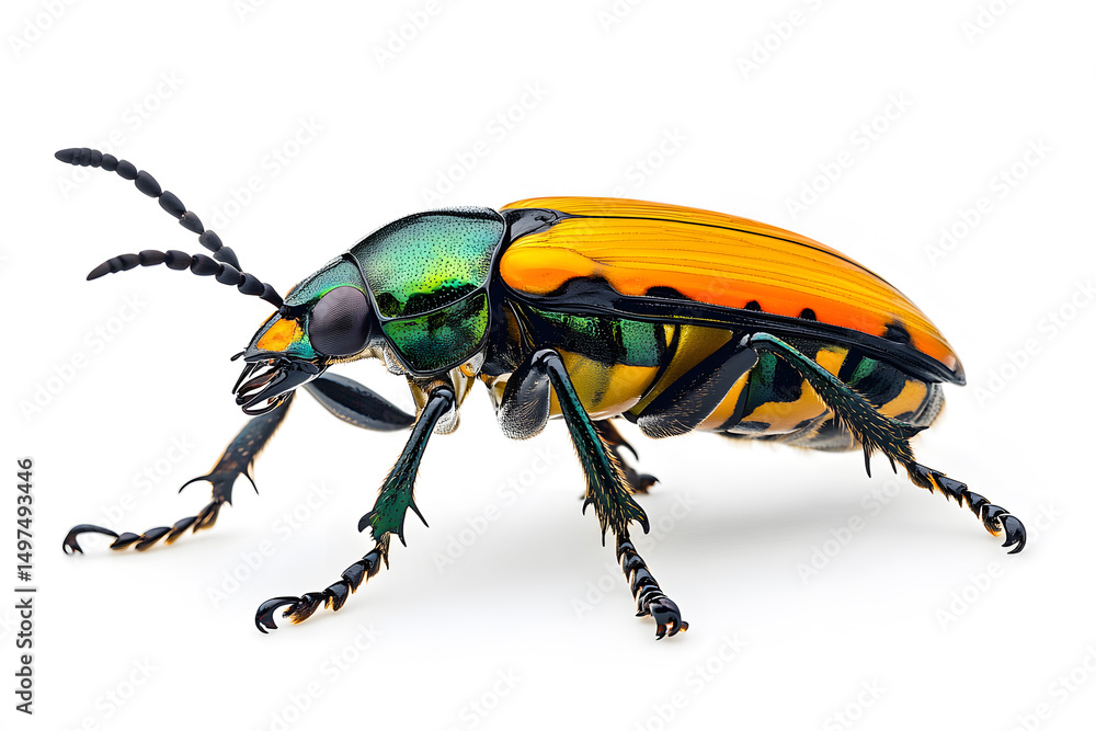 Close up of a colorful jewel scarab beetle isolated on white. Close up of a colorful jewel scarab beetle isolated on white.