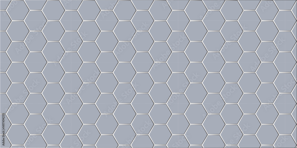 Abstract seamless metal grid texture with a hexagonal honeycomb pattern design