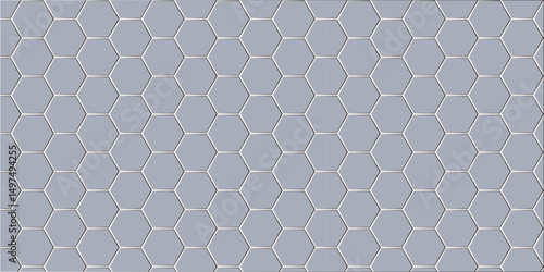 Abstract seamless metal grid texture with a hexagonal honeycomb pattern design