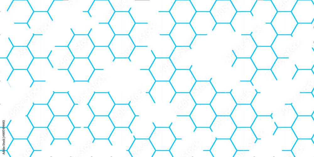 Naklejka premium Abstract Blue Hexagonal Pattern Background for Technology and Design