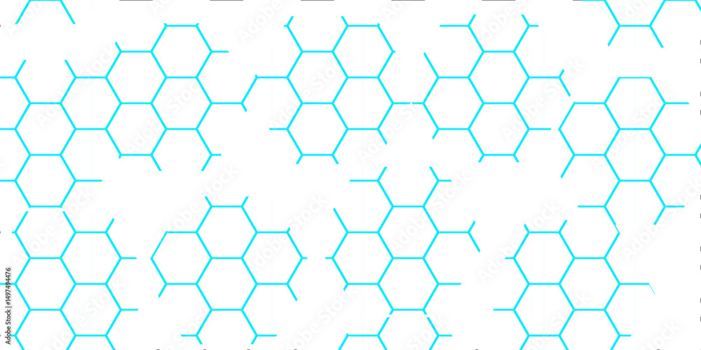 Fototapeta premium Abstract Blue Hexagonal Pattern Background for Technology and Design