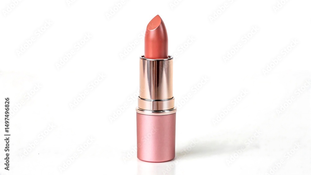 Elegant Pink Lipstick tube on White Background for Beauty and Cosmetics Product Advertisement Elegant Pink Lipstick tube on White Background for Beauty and Cosmetics Product Advertisement